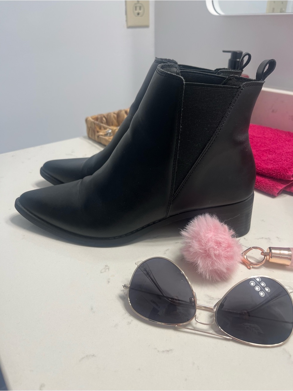 Slip On Booties in Black Ladies Size 9